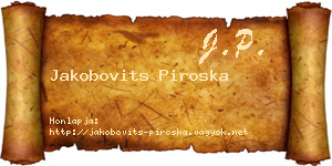 Jakobovits Piroska névjegykártya