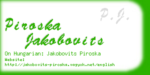 piroska jakobovits business card